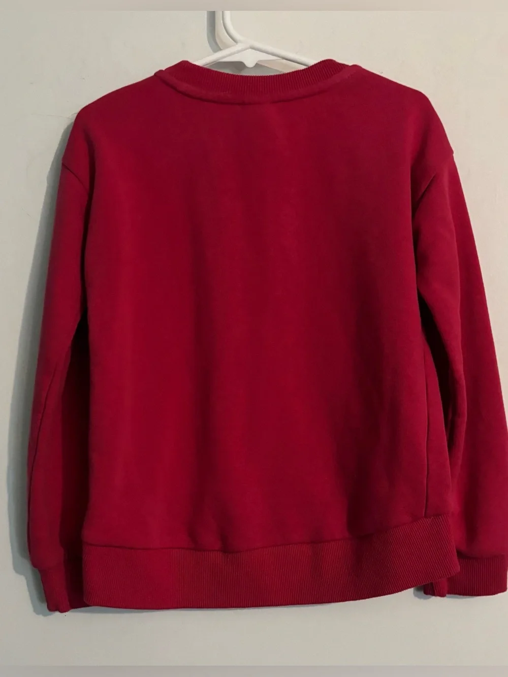 Gap 1969 Girls Dark Pink Floral Fabric Logo Long Sleeve Crewneck Sz Sm 6/6X